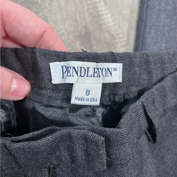 Vintage Pendleton Virgin Wool Charcoal Pleated Trousers size 8 - Picture 5 of 8